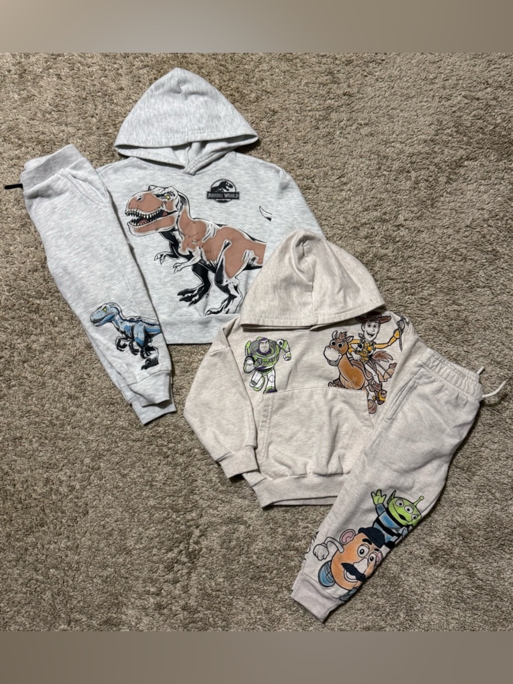 Toy Story & Jurassic World 2T Toddler Hoodie Jogger Sets Bundle